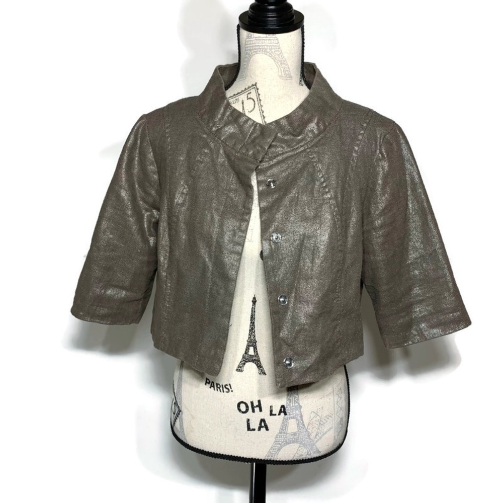 VERO Moda M cropped metallic thread minimalist blazer